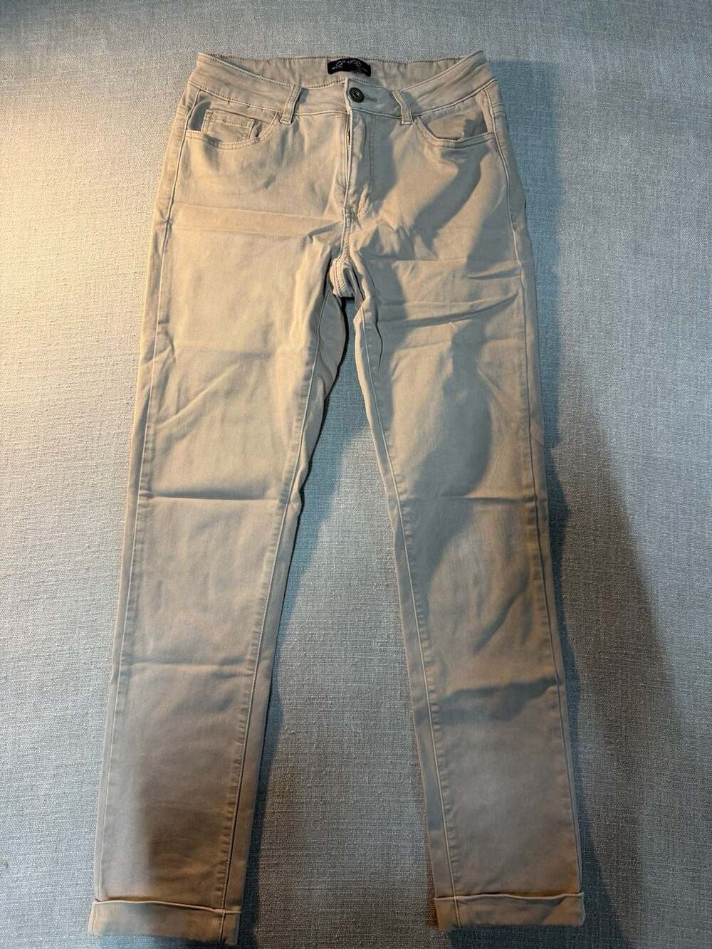 Charlie B Women's Khaki Cuffed Slim Fit Pants